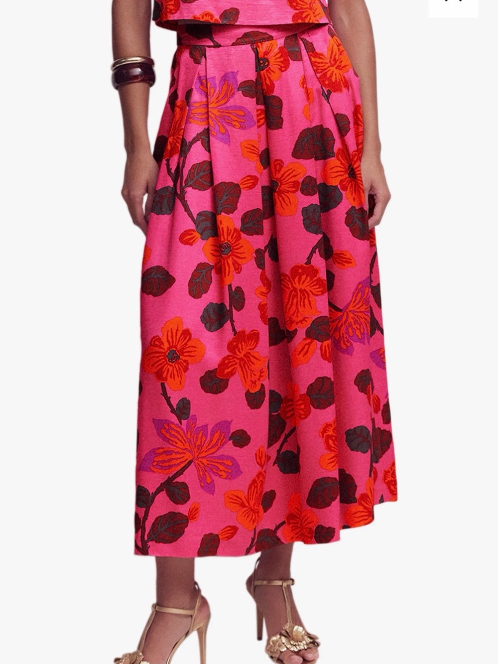Boden Pink Floral Sleeveless Top & Skirt set - Picture 6 of 7